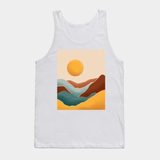 Modern Earthy Tones Mountains 35 Tank Top